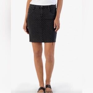 Kut from the Kloth Charcoal Polka Dot Mini Skirt